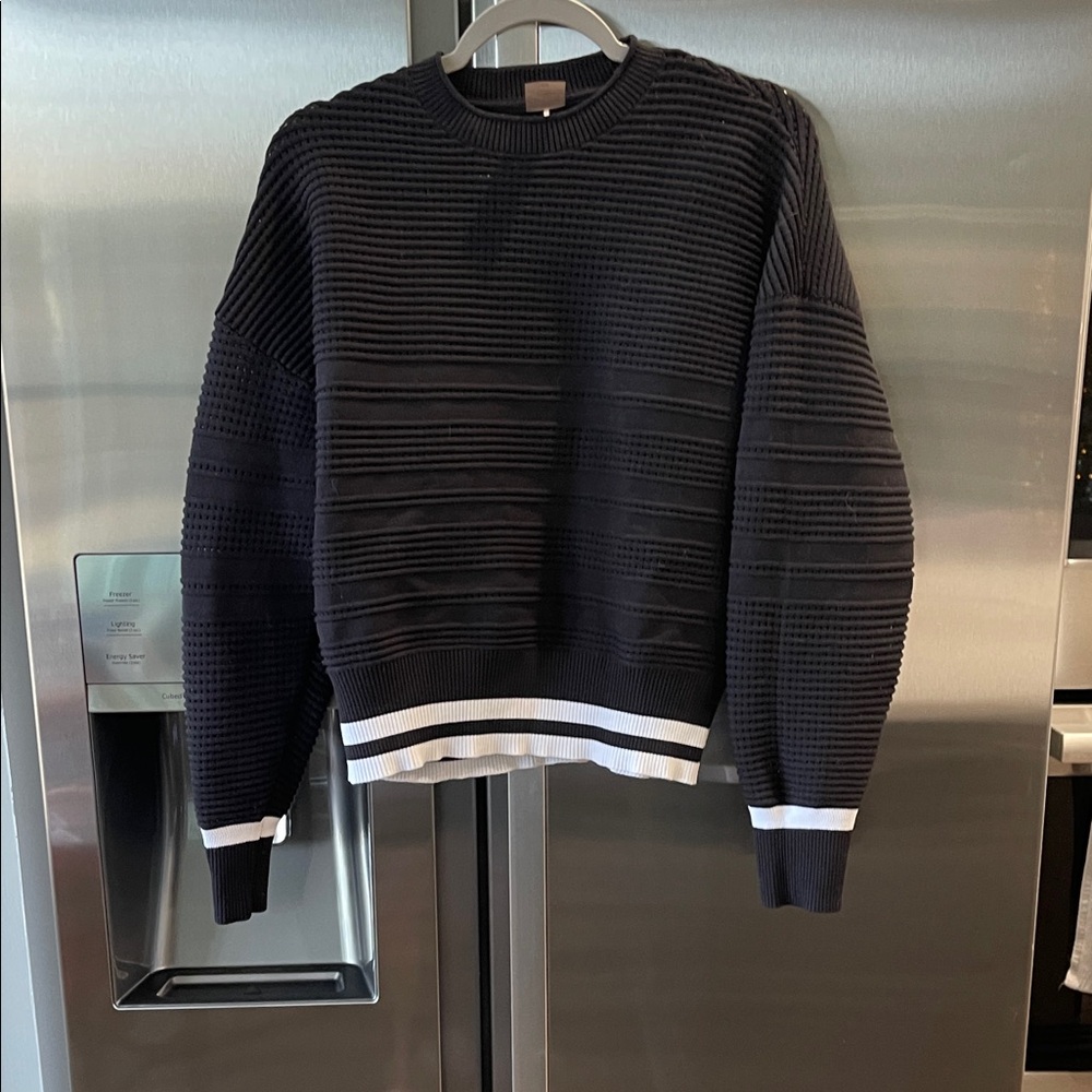 CALIA by Carrie Underwood Textured Black Crewneck Top